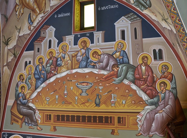 "Ο Μυστικός Δείπνος" τοιχογραφία στον Άγιο Προκόπιο Μετόχι της Ιεράς Μονής Κύκκου